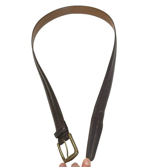 Vintage H.S. Trask Brown Leather Belt #815 Size 36 Bison USA - Picture 7 of 9